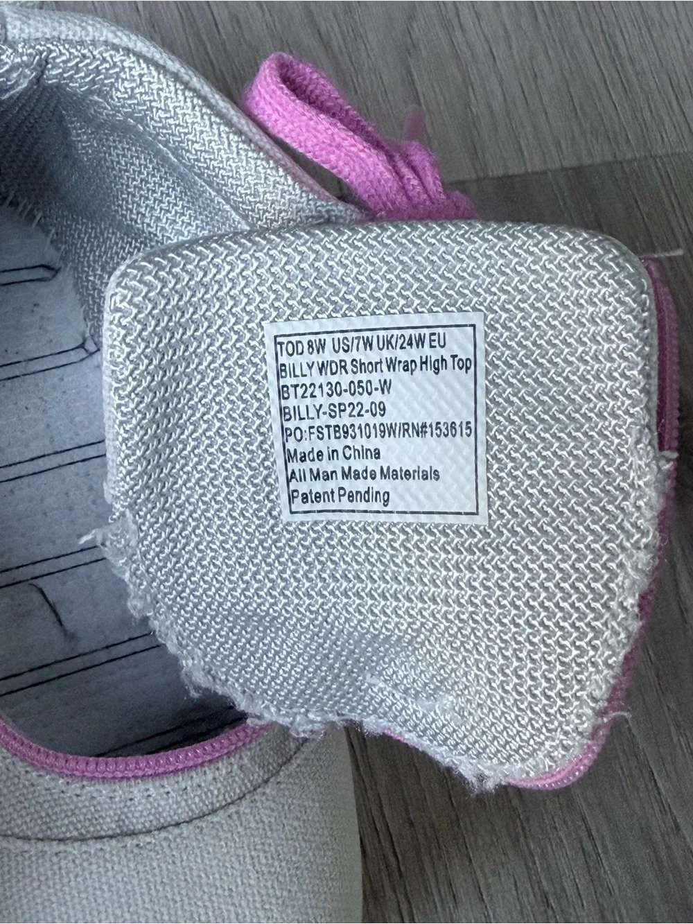 Billy Footwear High-Top Canvas Sneakers - Gray with Pink Accents (8)